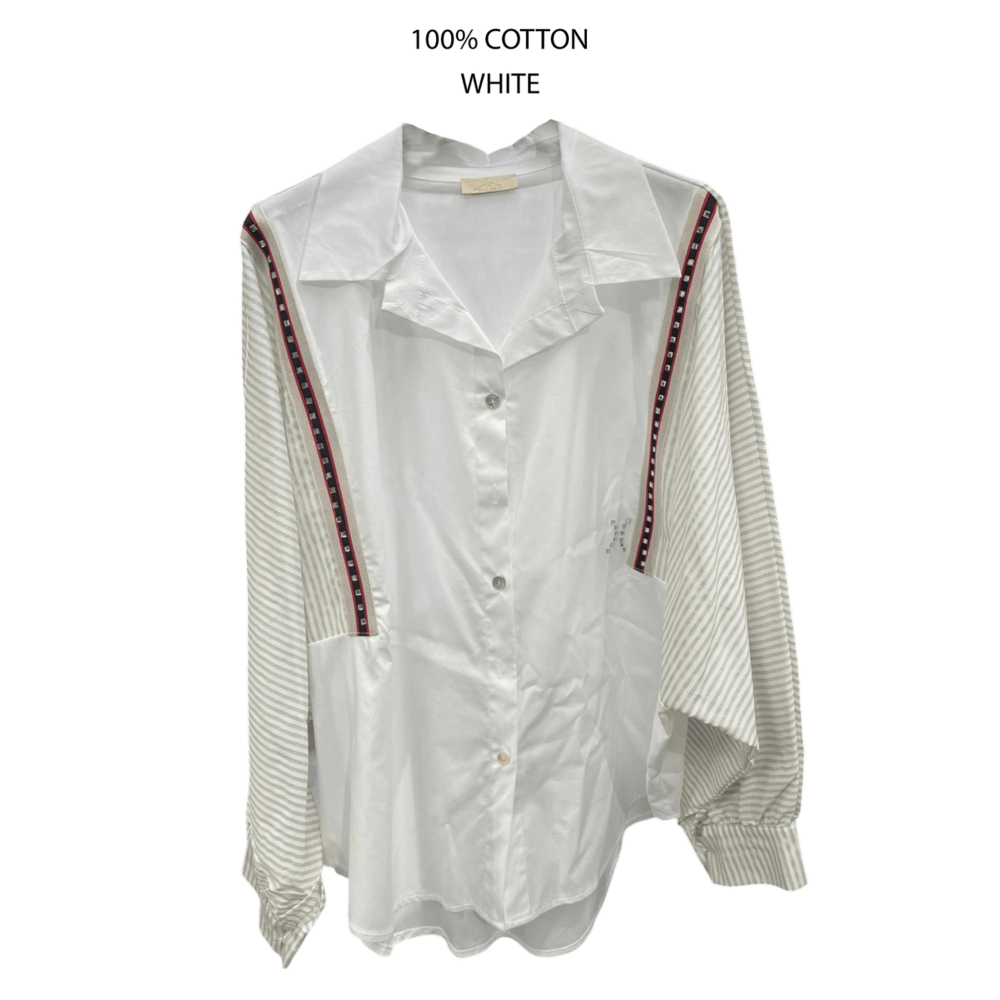 KENNEDY COTTON TAPE TRIM SHIRT