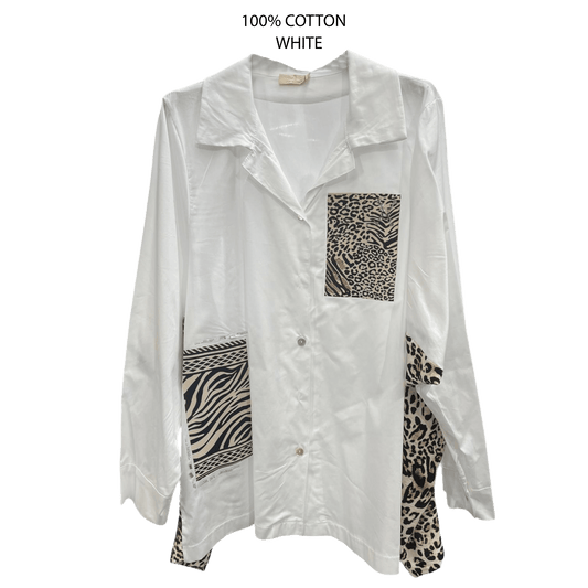 KINSLEY COTTON ANIMAL PATCH SHIRT