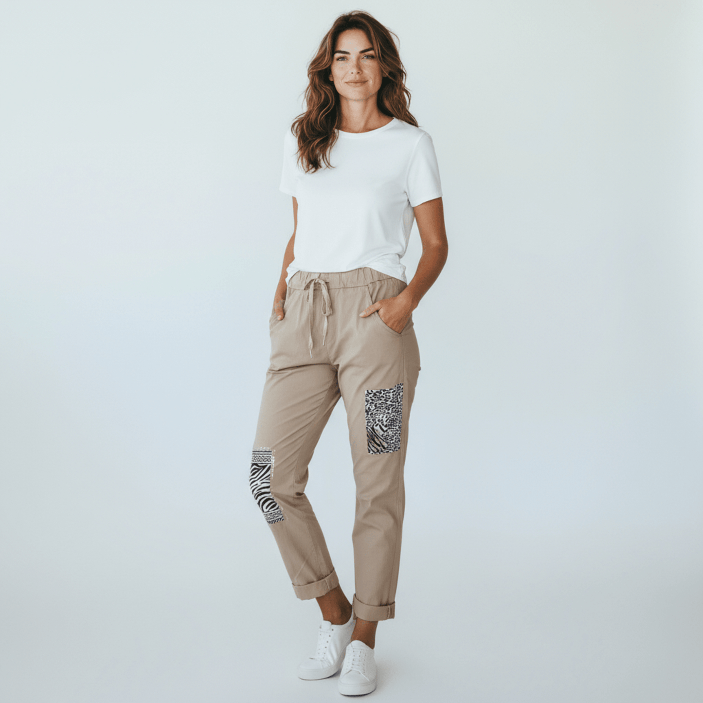 EVA VISCOSE STRETCH ANIMAL PATCH PANTS