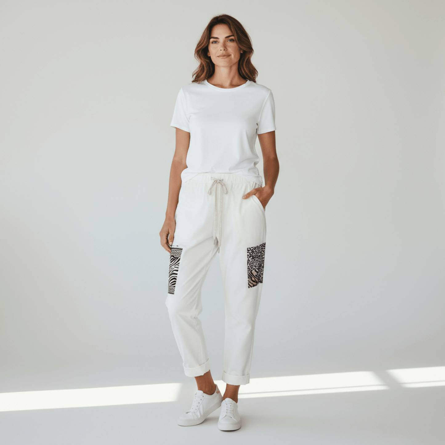 EVA VISCOSE STRETCH ANIMAL PATCH PANTS