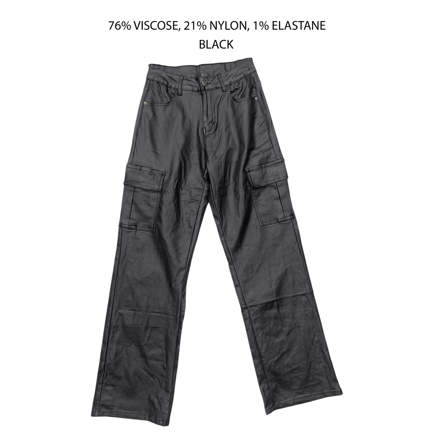 GENESIS LEATHER LOOK CARGO PANTS