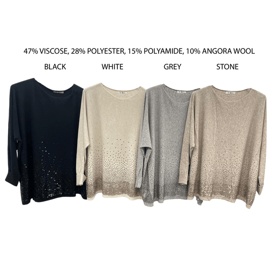 LILY SOFT KINT MIX ANGORA WOOL SEQUIN TOP