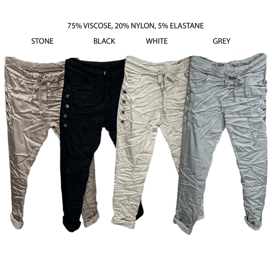 STELLA VISCOSE ELASTANE QUILT PANEL DETAIL PANTS