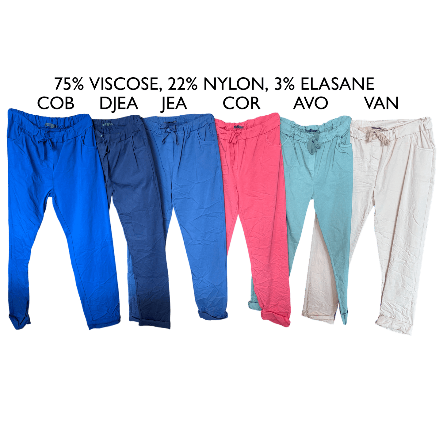 SKYLAR COTTON ELASTANE PLAIN PANTS (CURVE)