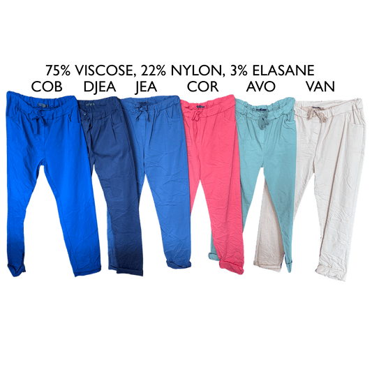 SKYLAR COTTON ELASTANE PLAIN PANTS (CURVE)