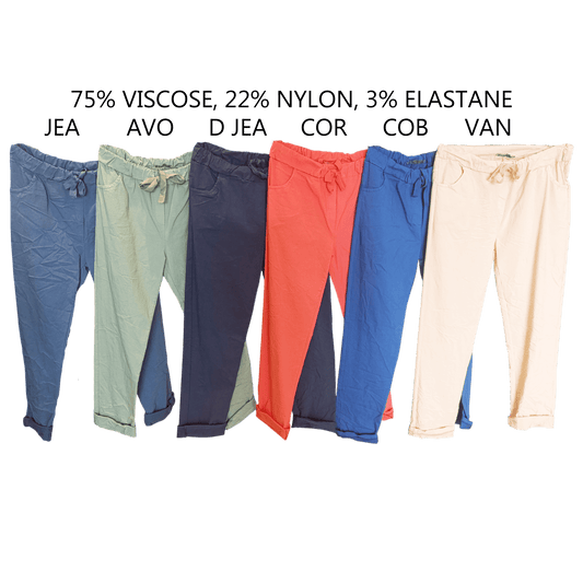SKYLAR COTTON ELASTANE PLAIN PANTS (CURVE)