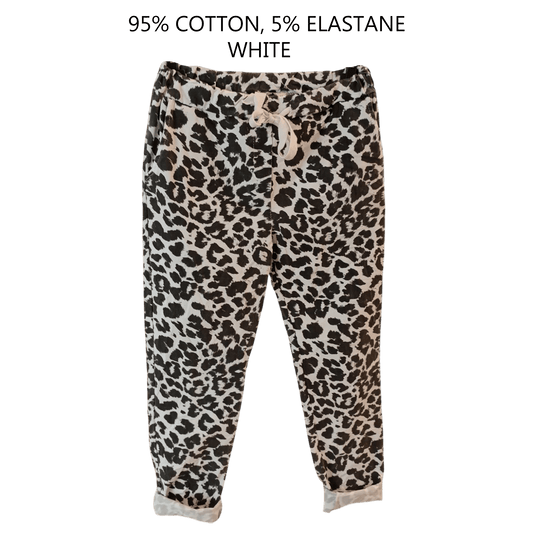 MAYA COTTON ELASTANE CHEETAH PRINT PANTS