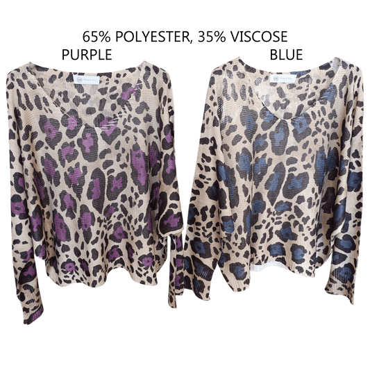 LIA POLY VISCOSE CHEETAH COLOUR PRINT TOP