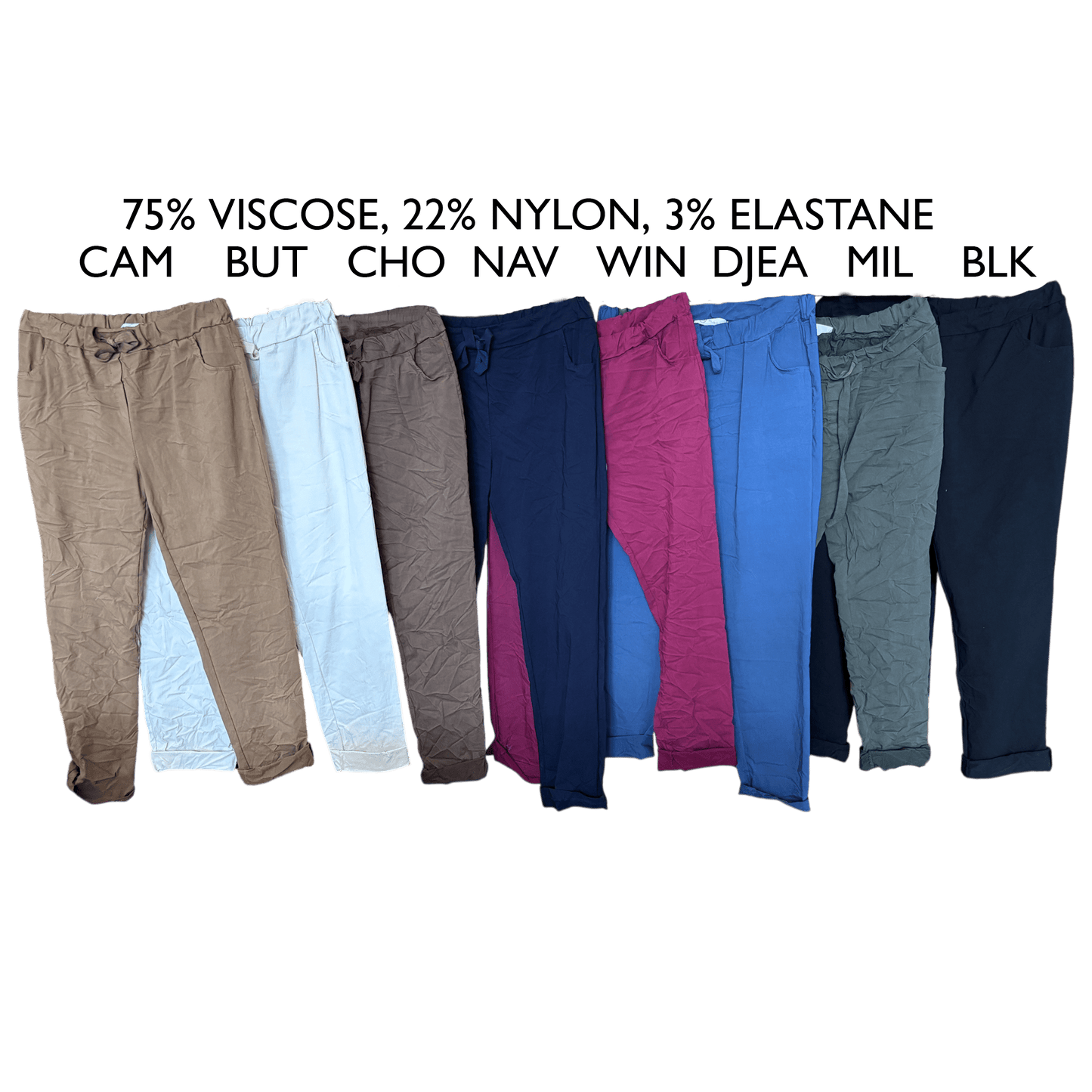LYRA CURVE COTTON ELASTANE PLAIN PANTS