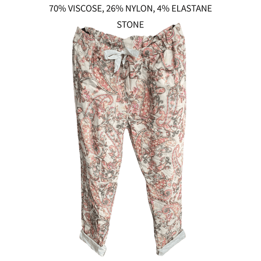 HOPE VISCOSE ELASTANE PAISLEY PRINT PANTS