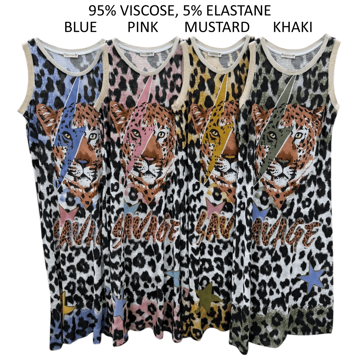 KENDALL VISCOSE CHEETAH PRINT VEST DRESS