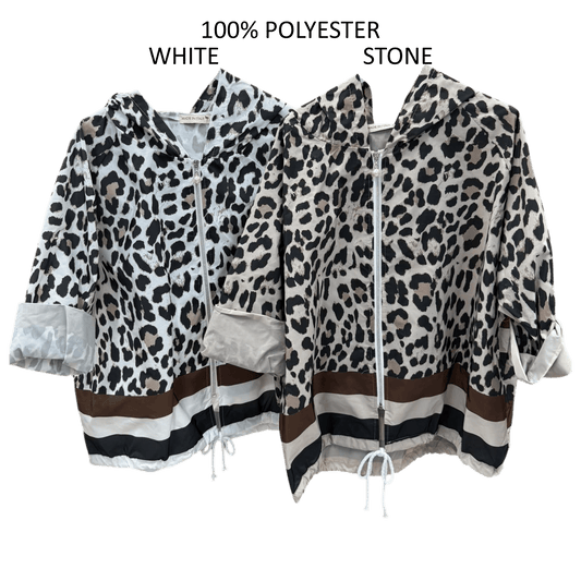 CHARLEE POLY CHEETAH PRINT HOODIE JACKET
