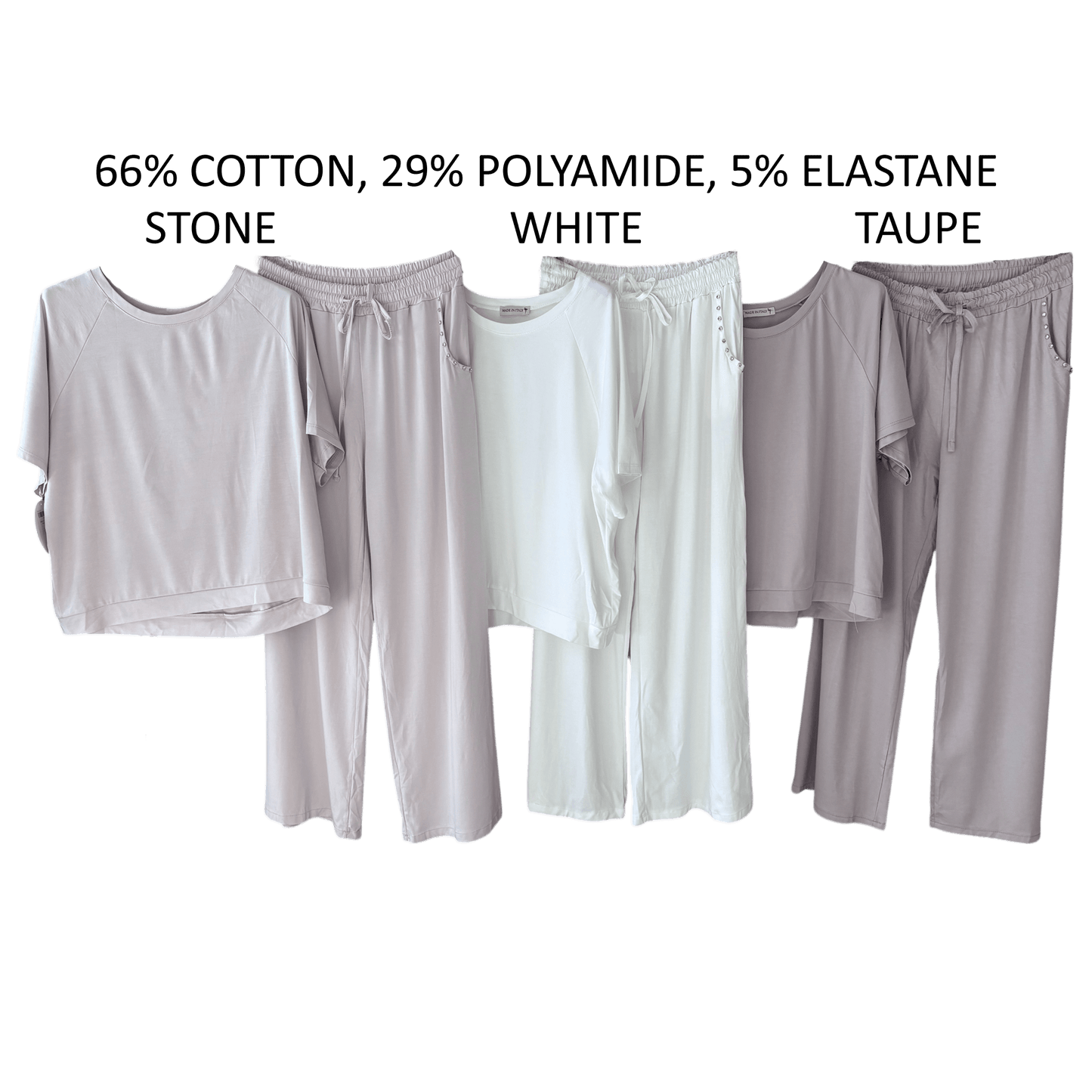 LENA COTTON DIAMANTE POCKET TRIM SET