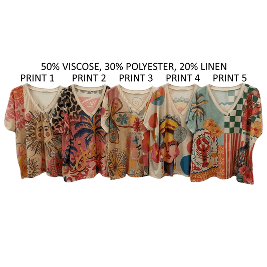 DELLA VISCOSE POLY FUN PRINTED TOPS