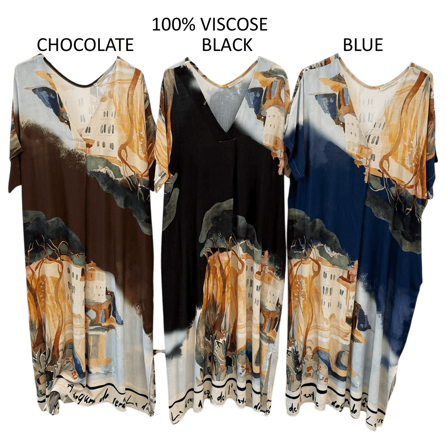 ADALEE VISCOSE MARBLE SHIRT LONG DRESS