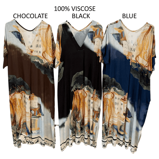 ADALEE VISCOSE MARBLE SHIRT LONG DRESS