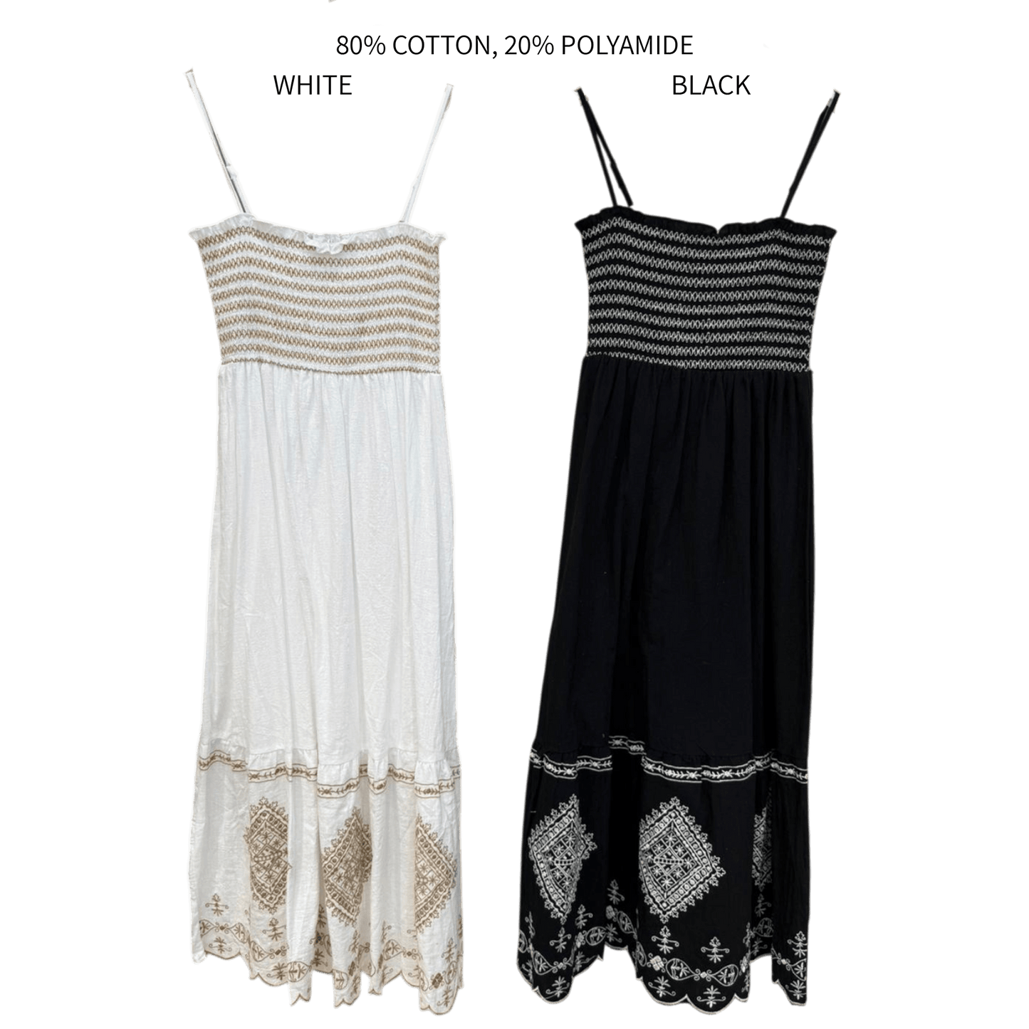 BROOKLYN COTTON MIX EMB SUN DRESS