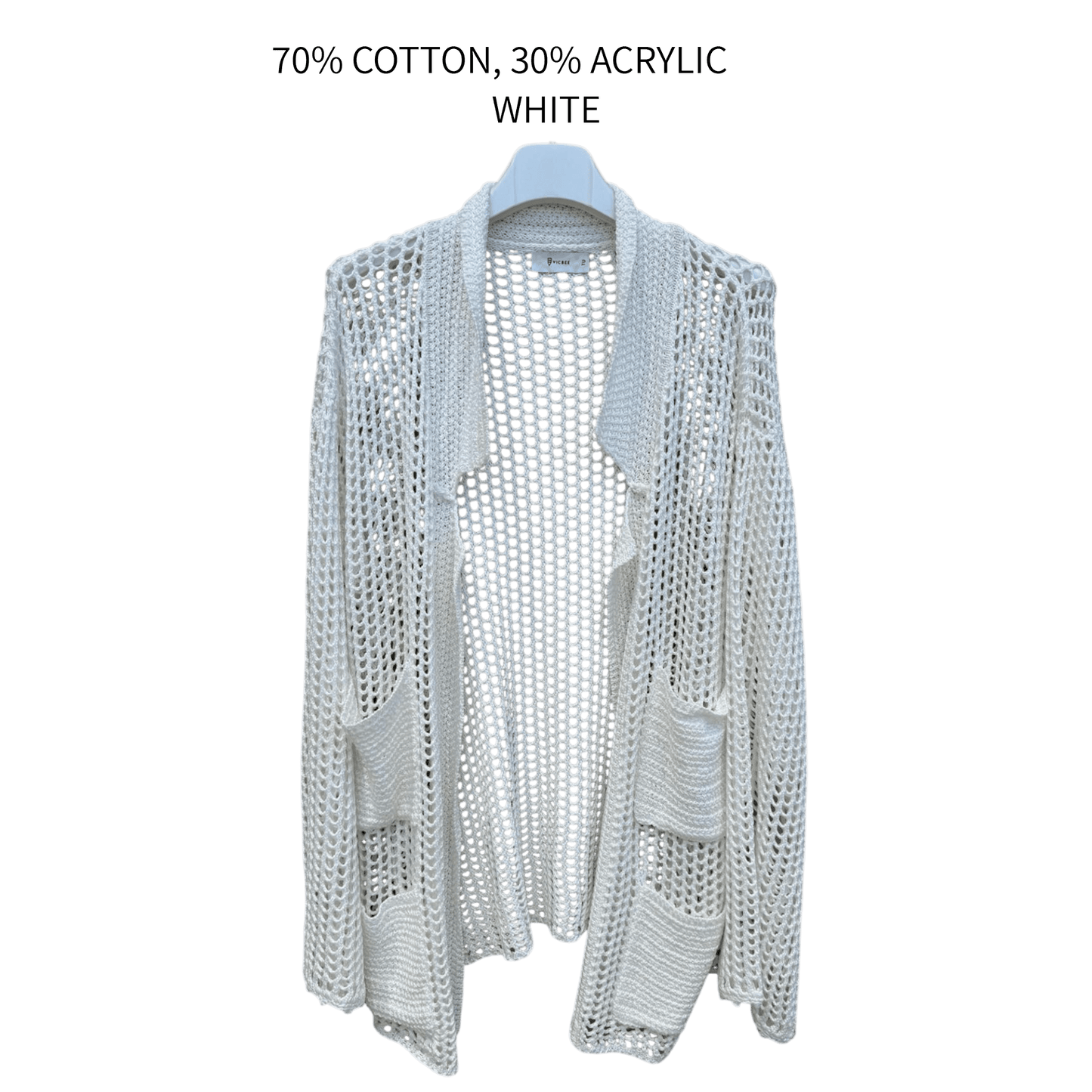 KEHLANI COTTON MIX NET CARDIGAN