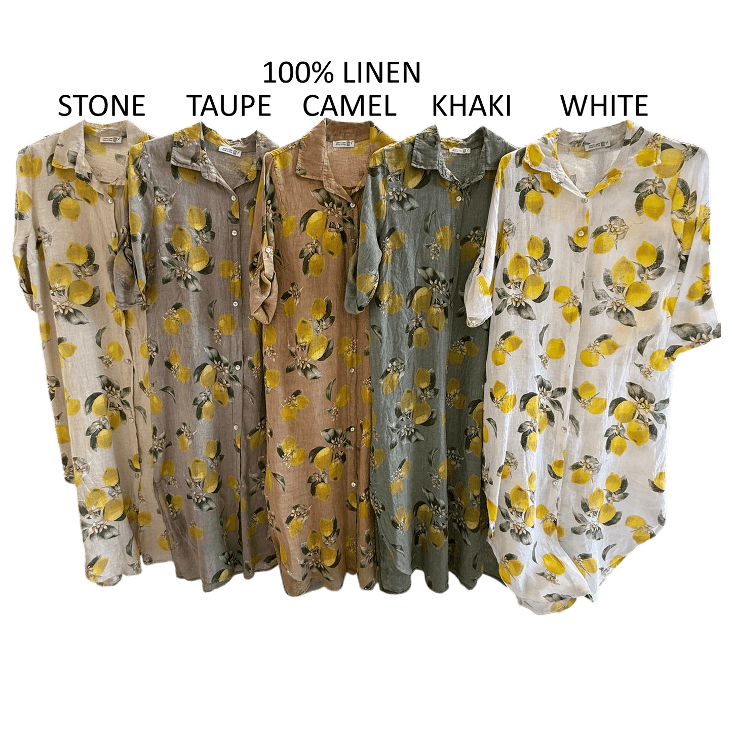 TALIA LINEN LEMONCHELLO SHIRT DRESS