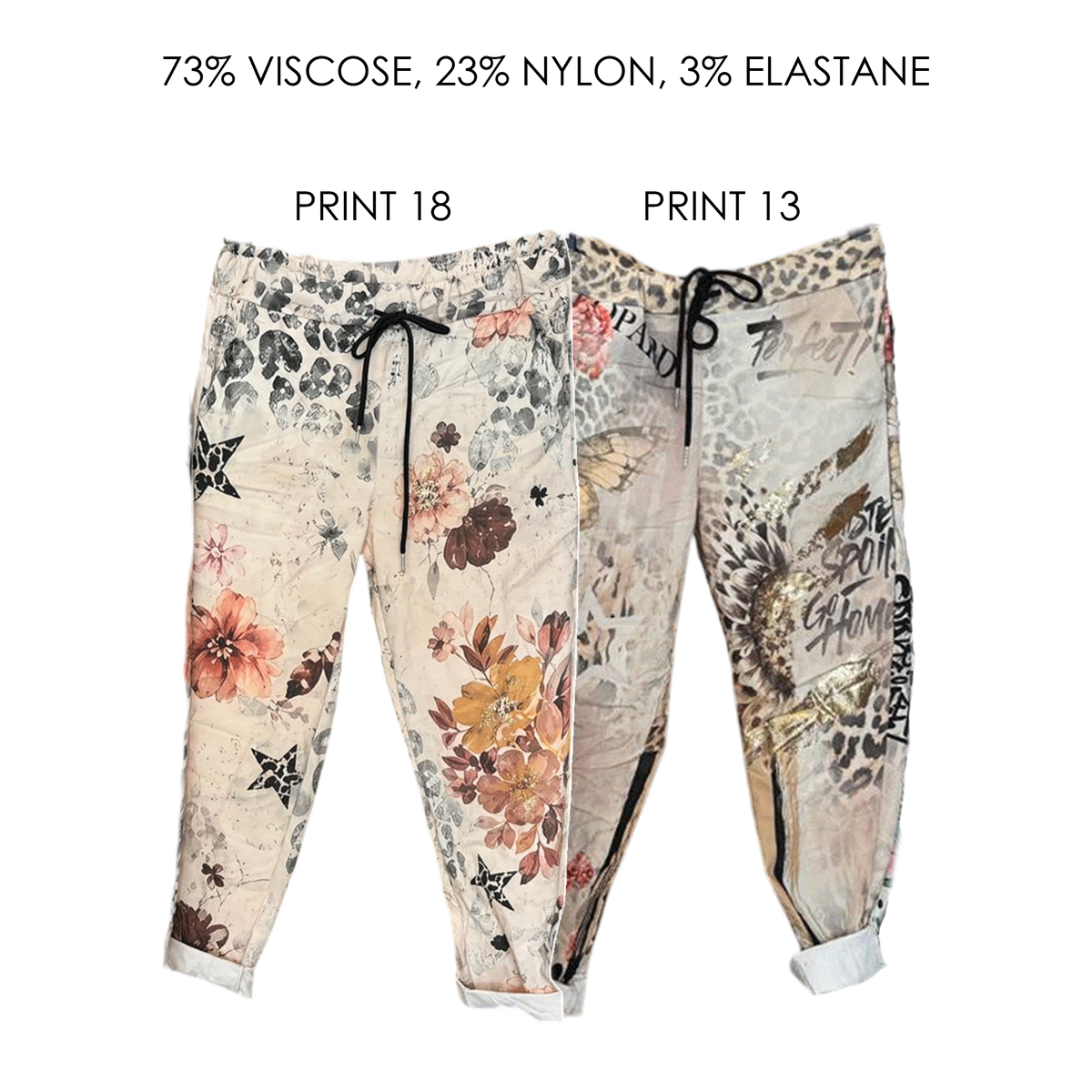 HALLIE VISCOSE ELASTANE PRINTED FOIL PANTS