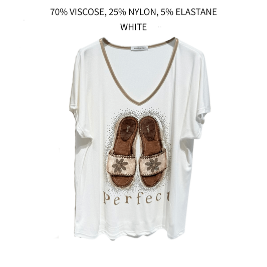 LIBBY VISCOSE SOFT KNIT SANDAL PRINT TOP