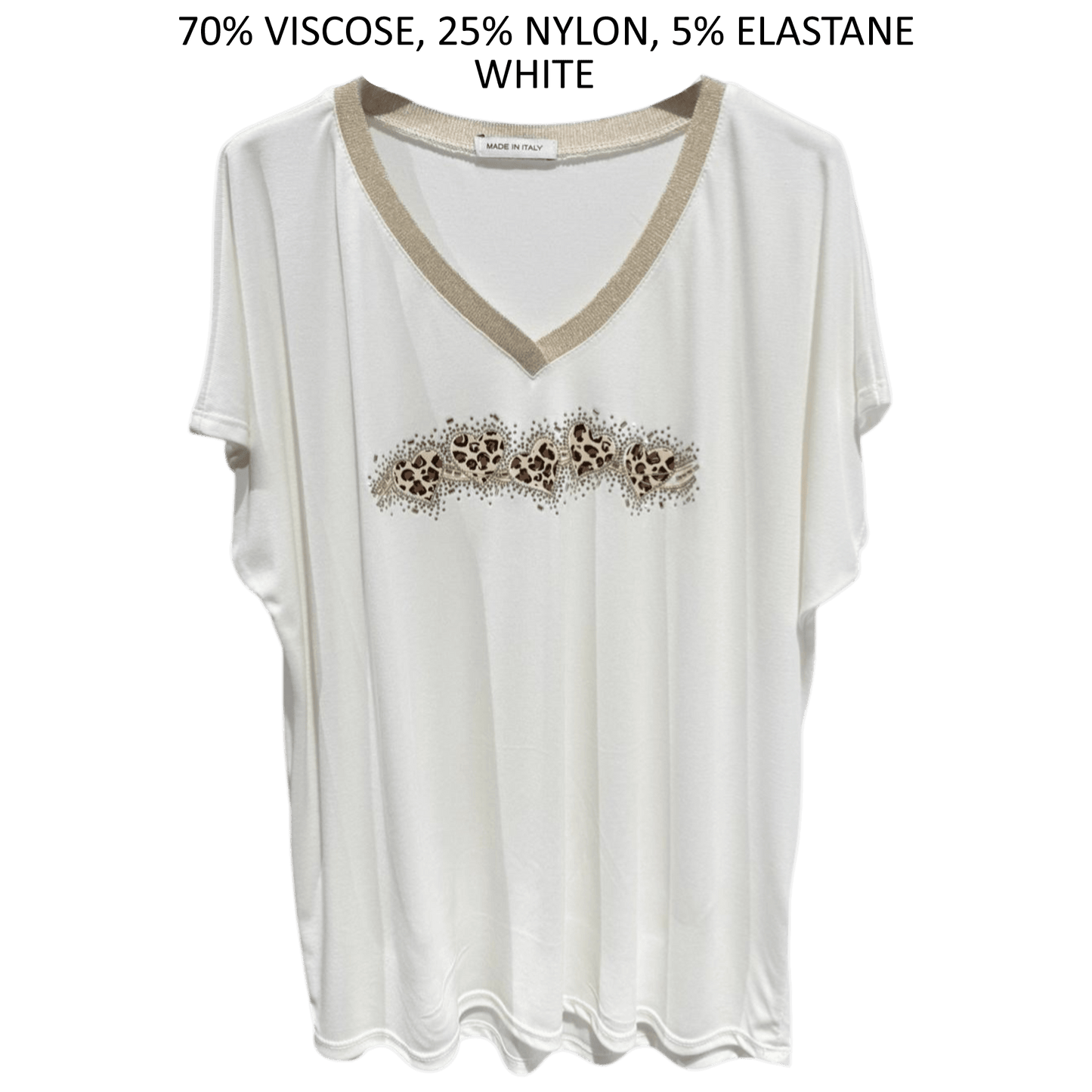 SIENA SOFT KNIT VISCOSE VNECK ANIMAL TOP