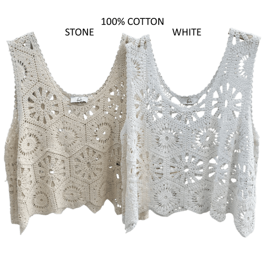 ELIA COTTON CROCHET VEST
