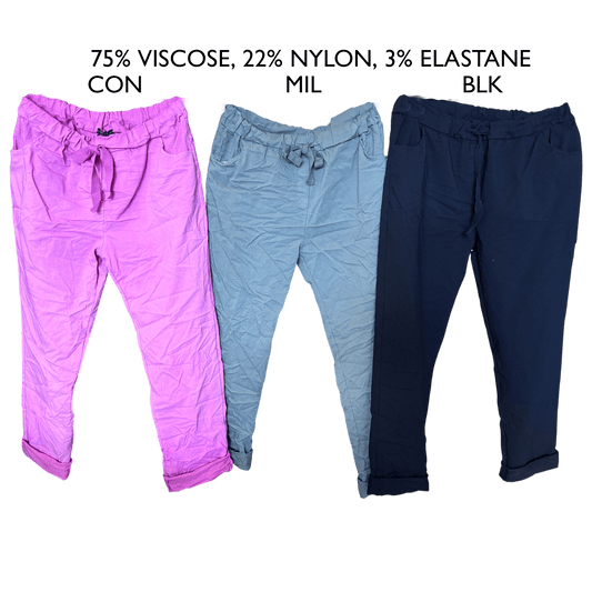 MEGAN VISCOSE ELASTANE CURVE PANTS