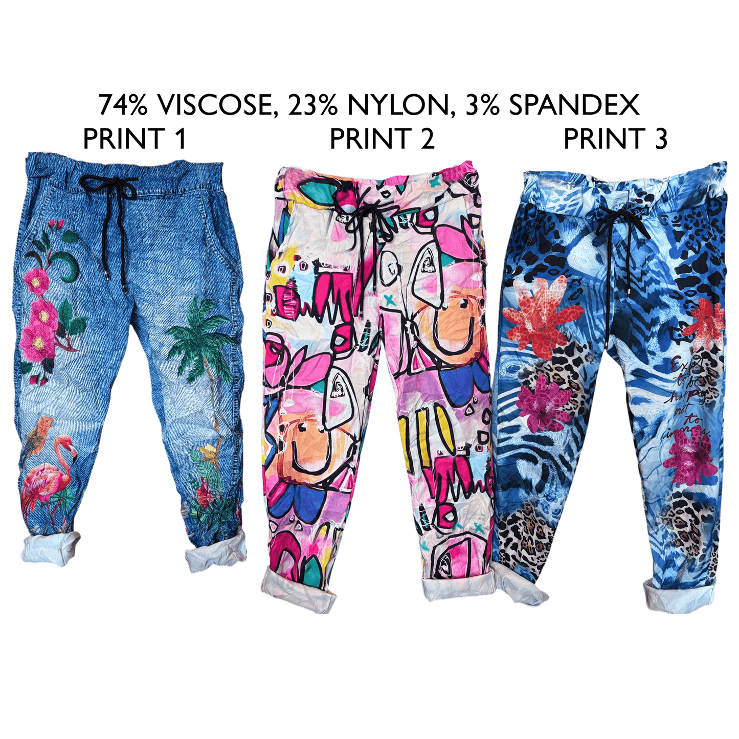 SACHI TROPICS PRINTS VISCOSE ELASTANE PANTS