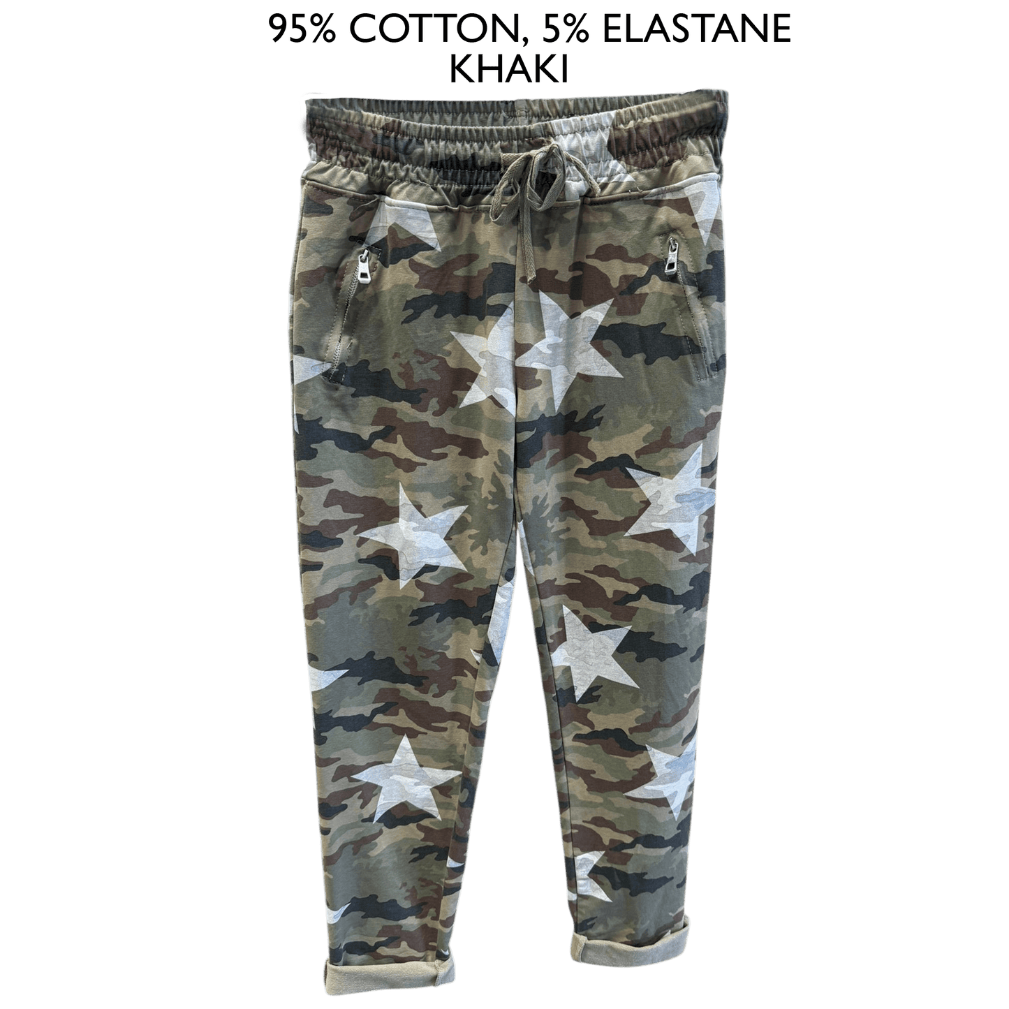 KALEEN COTTON ELASTANE STAR CAMO PANTS