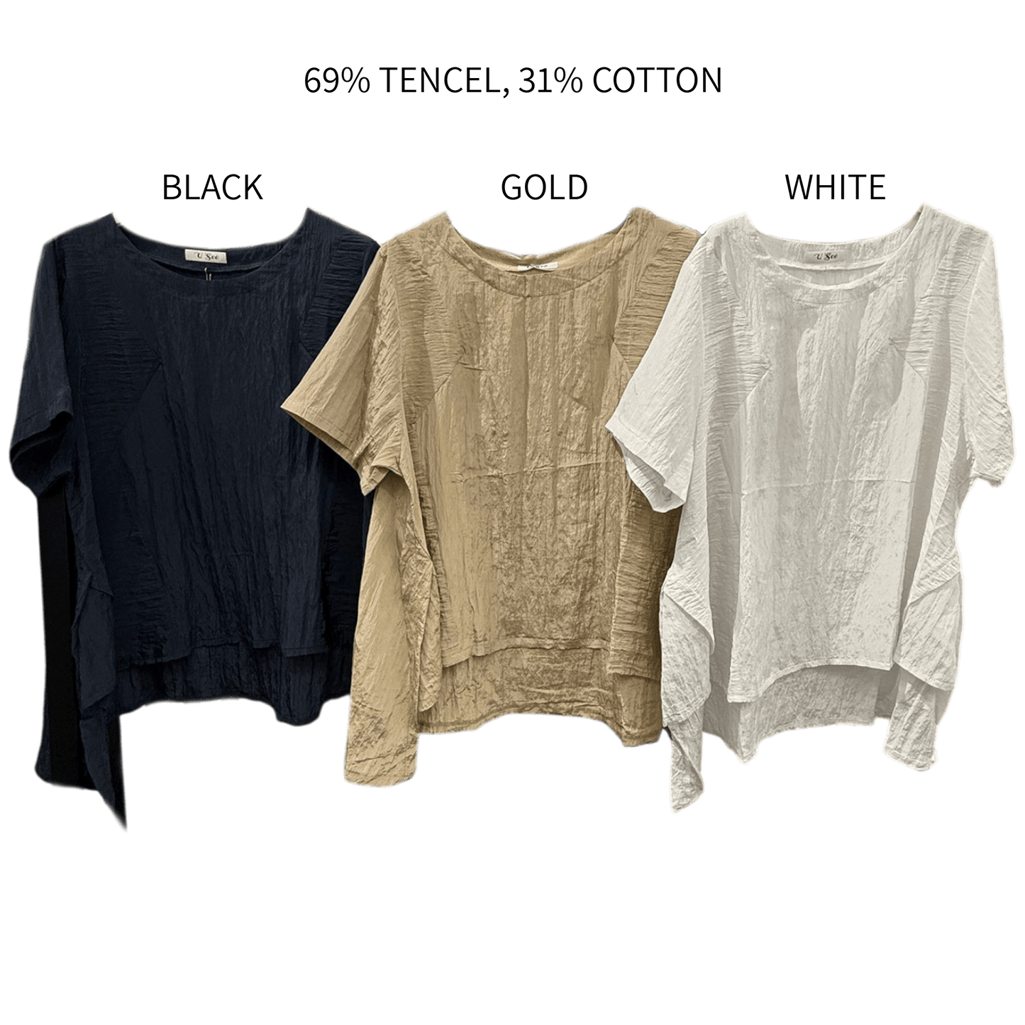 CLEMINTINE SILKY TENCEL BLEND ASYMMETRIC TUNIC