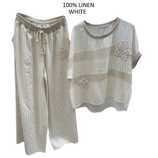ZHAVIA VISCOSE LINEN STRIPE PANEL SET