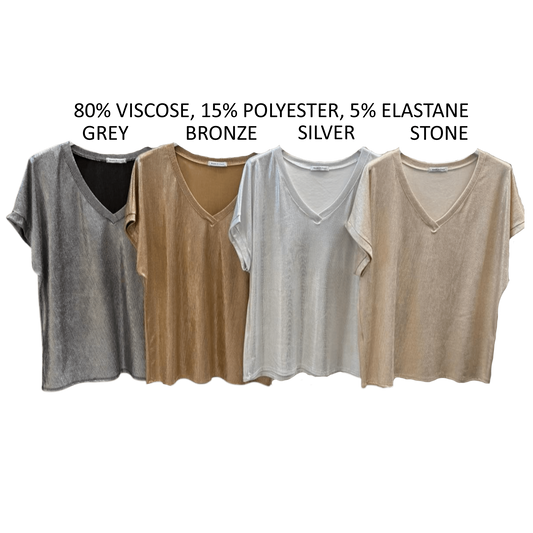 VITA LIGHT KNIT VISCOSE BLEND V-NECK SHIRT