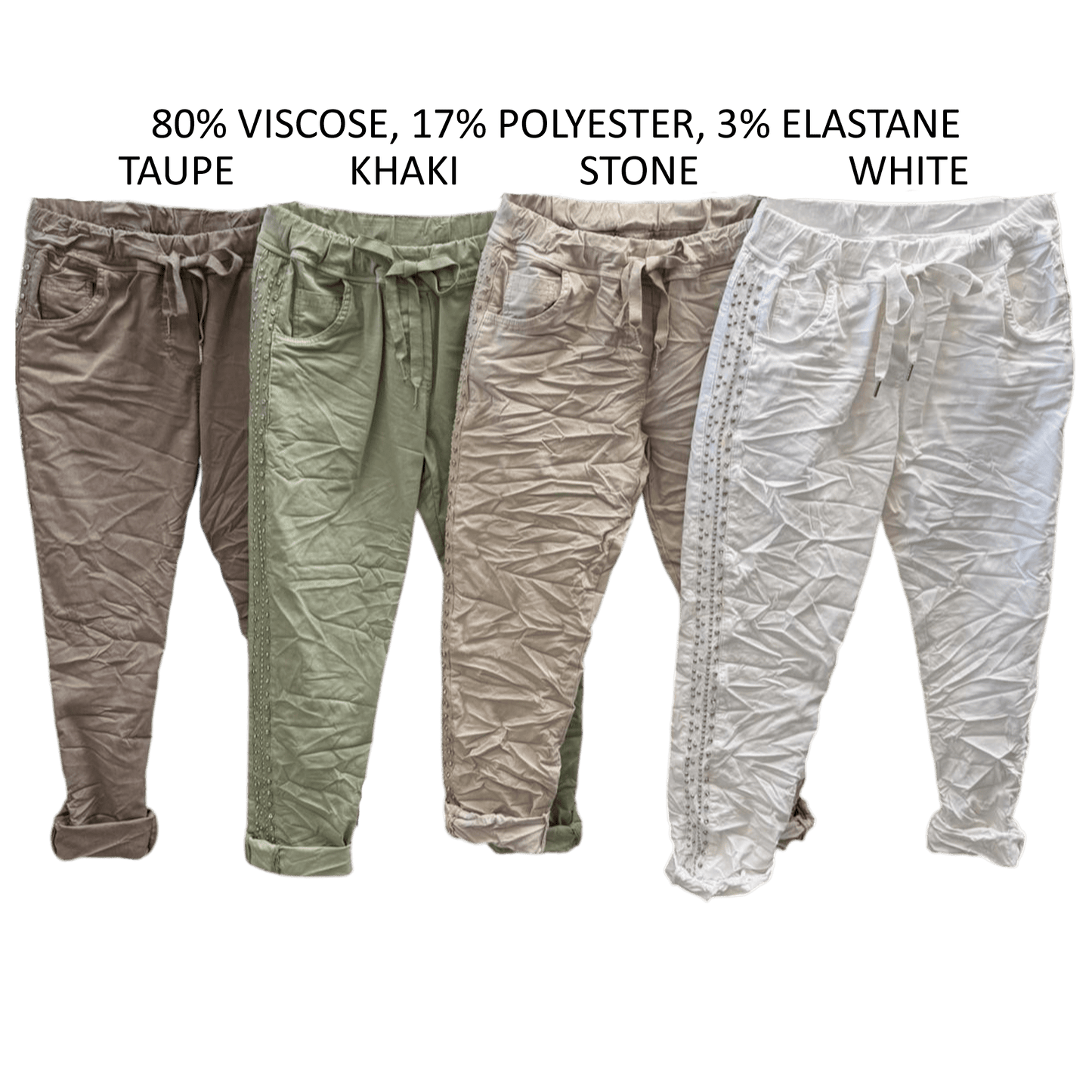 SANIYAH VISCOSE STRETCH SIDE TRIM PANTS
