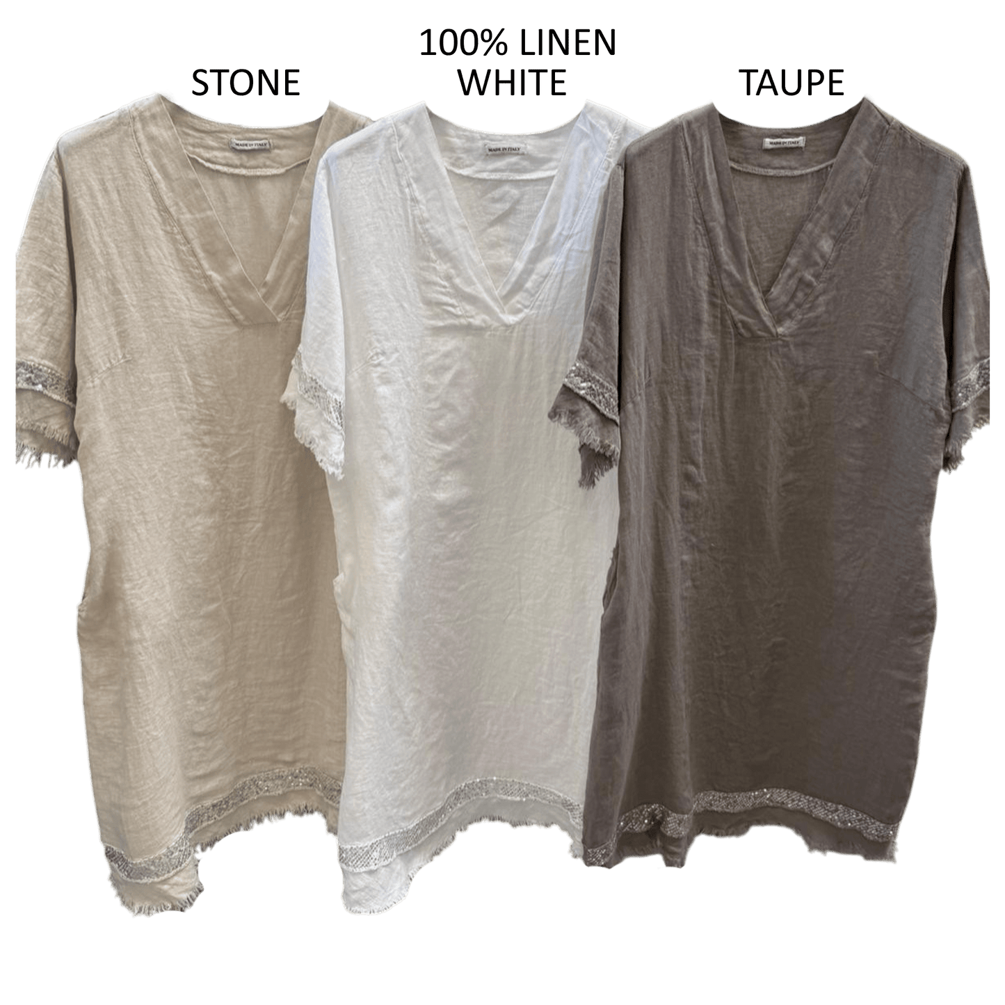 VALERY LINEN  V-NECK DRESS