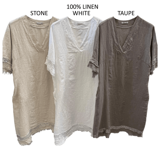 VALERY LINEN  V-NECK DRESS