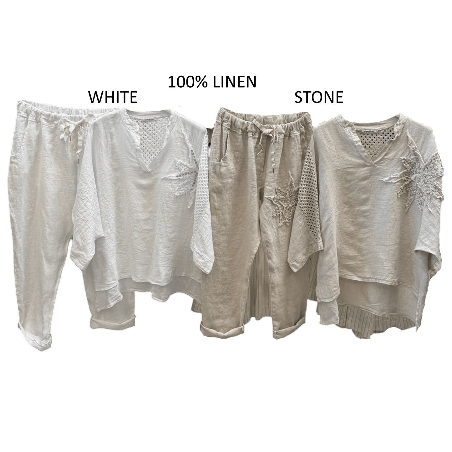 BONNIE LINEN NET TUNIC PANTS SET
