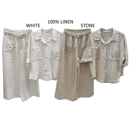 RAINA FLOWER LINEN SET