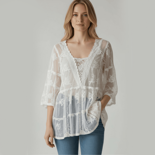 ELSE LACE COTTON MIX DRESS