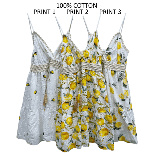LIRA LEMONCHELLO COTTON ANGLAISE DRESS