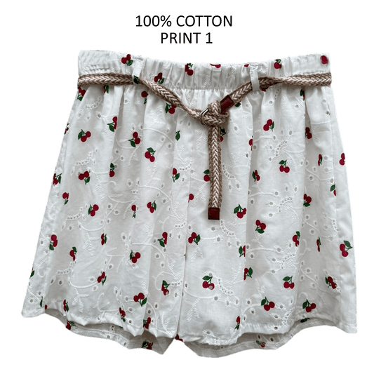 ETTA CHERRY COTTON ANGLAISE SHORTS