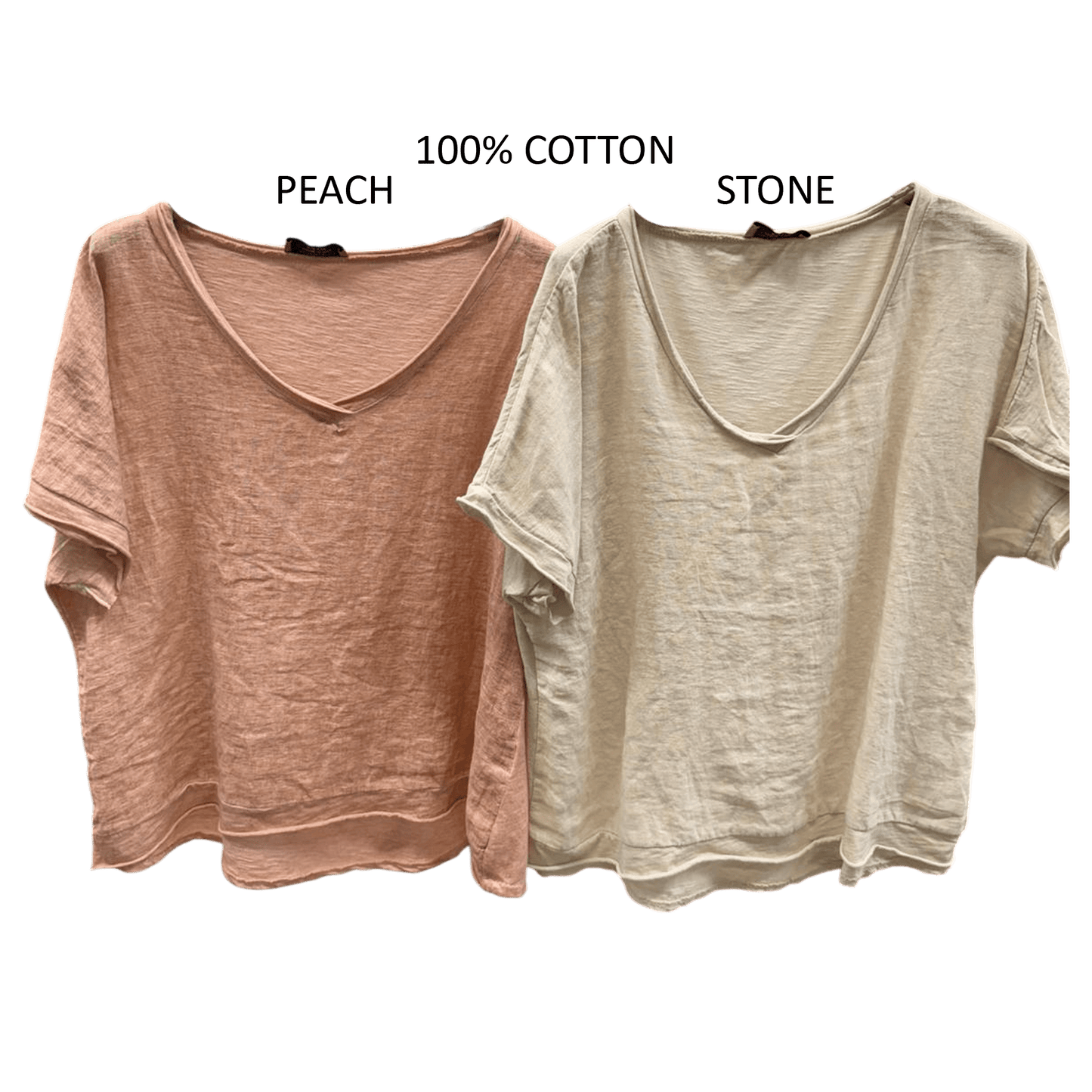 FRANCA COTTON V-NECK TOP