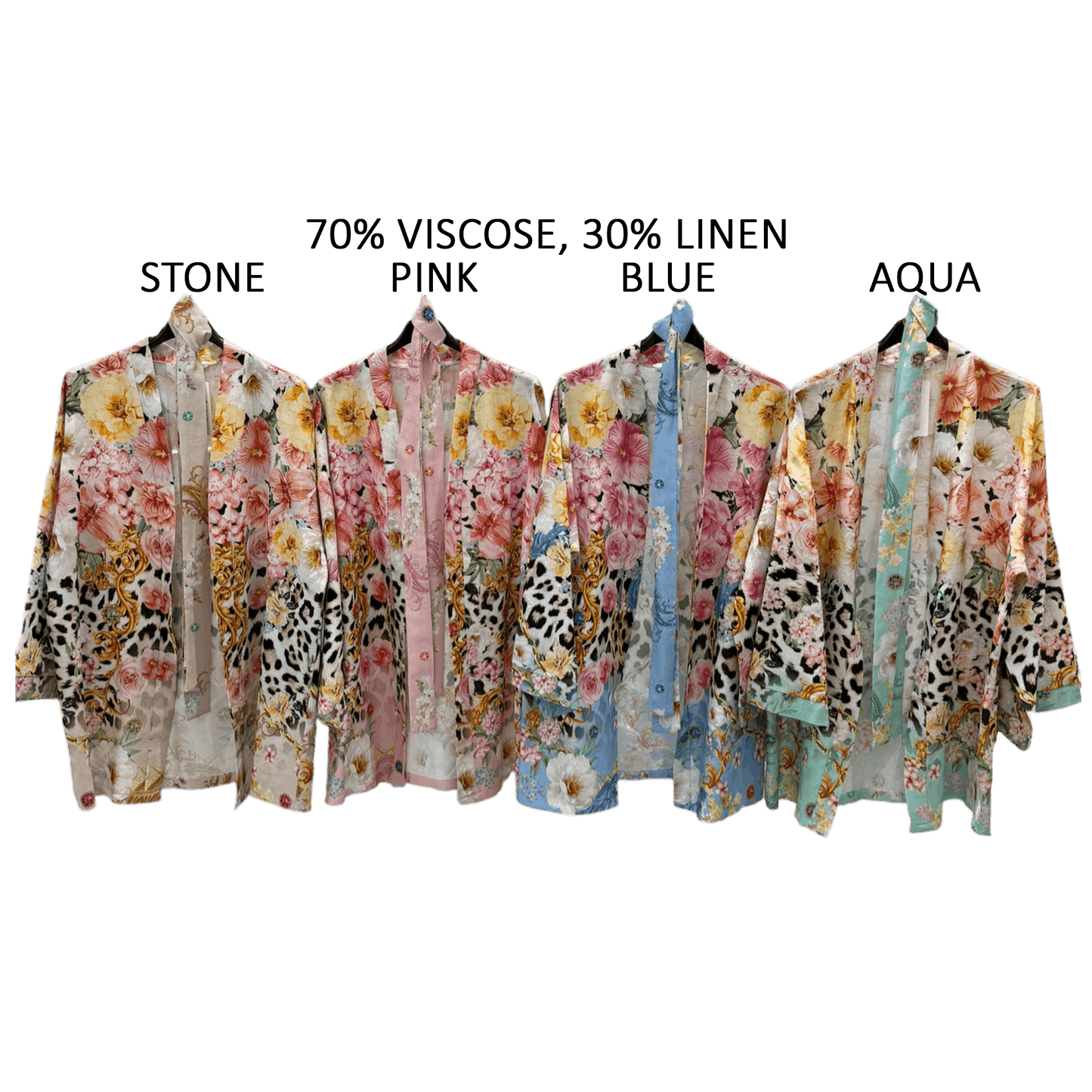 CALANTHA SOFT LINEN BLEND KIMONO JACKET