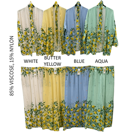 GWYNNE SOFT SATIN VISCOSE KIMONO PANTS SET