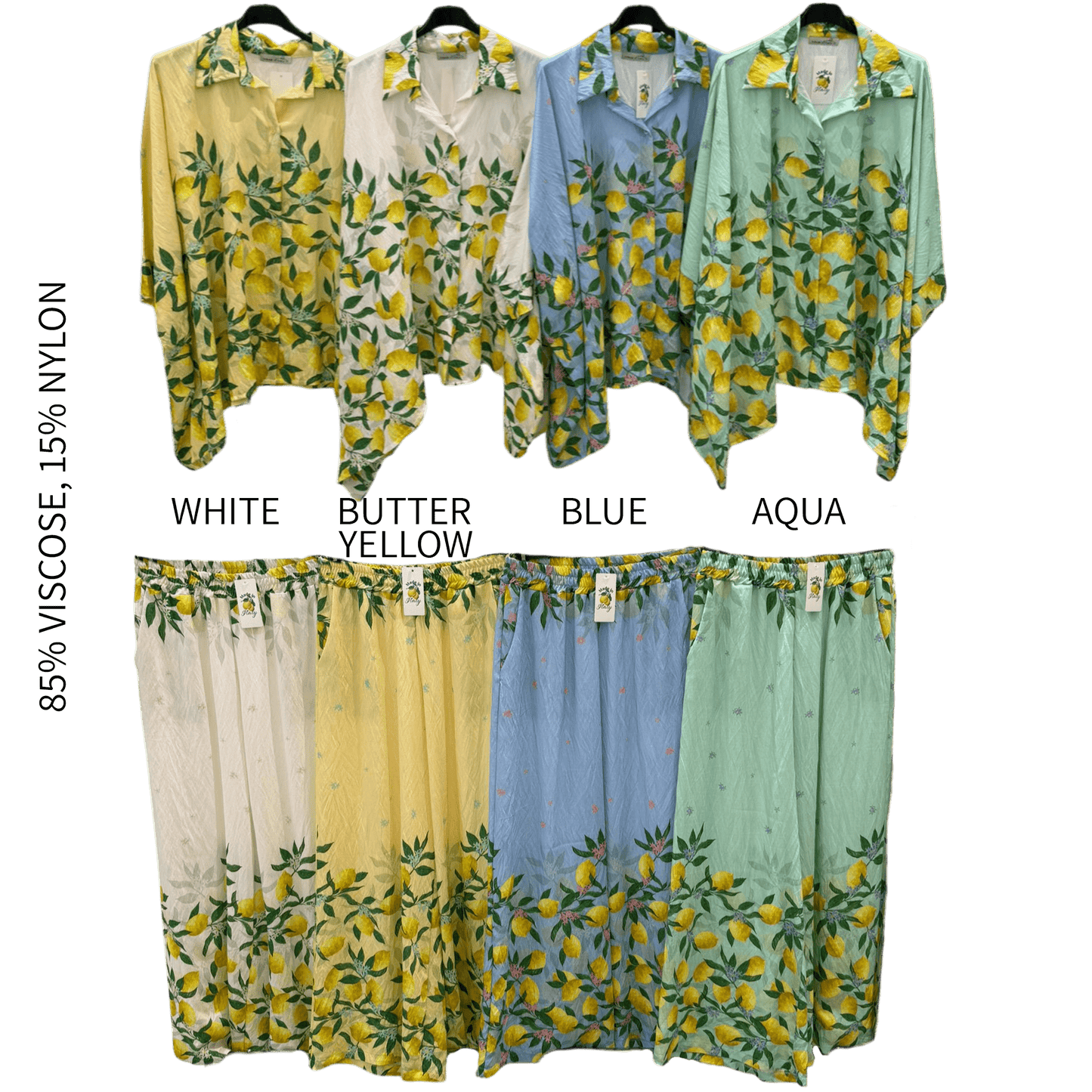 VANDELIA SOFT SATIN VISCOSE SHIRT PANTS SET
