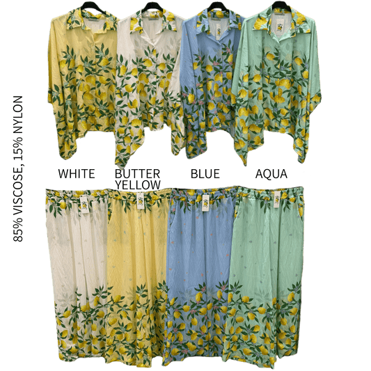 VANDELIA SOFT SATIN VISCOSE SHIRT PANTS SET