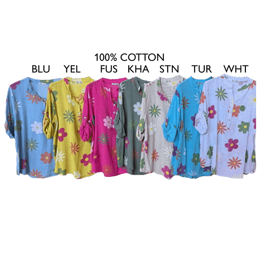 AELIN SOFT COTTON FLOWER SHIRT
