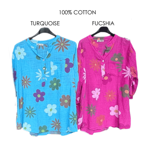 AELIN SOFT COTTON FLOWER SHIRT