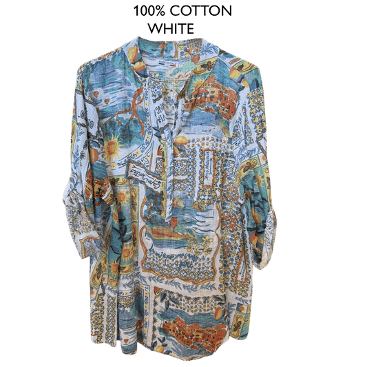FRANCESCA SOFT COTTON POSTCARD SHIRT