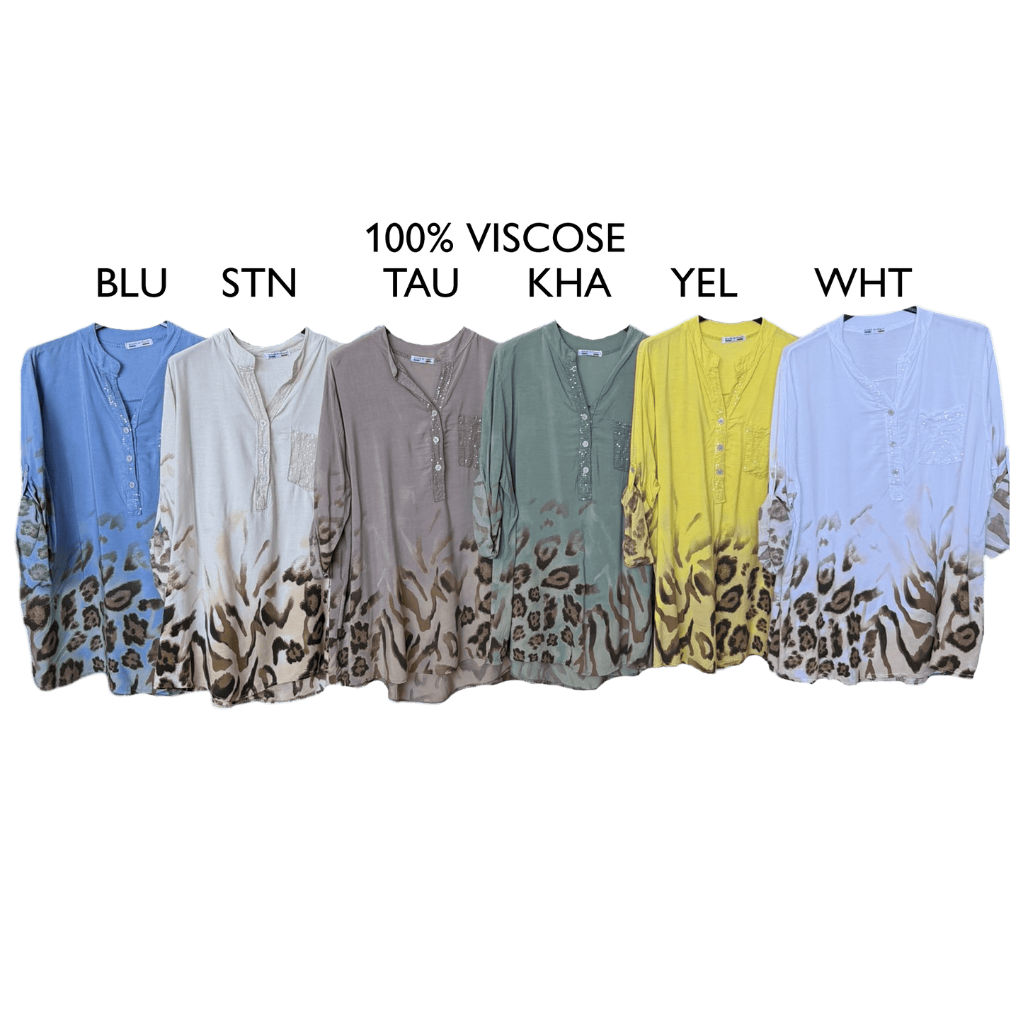 JEZEBEL SOFT VISCOSE ANIMAL PRINT SEQ POCKET SHIRT